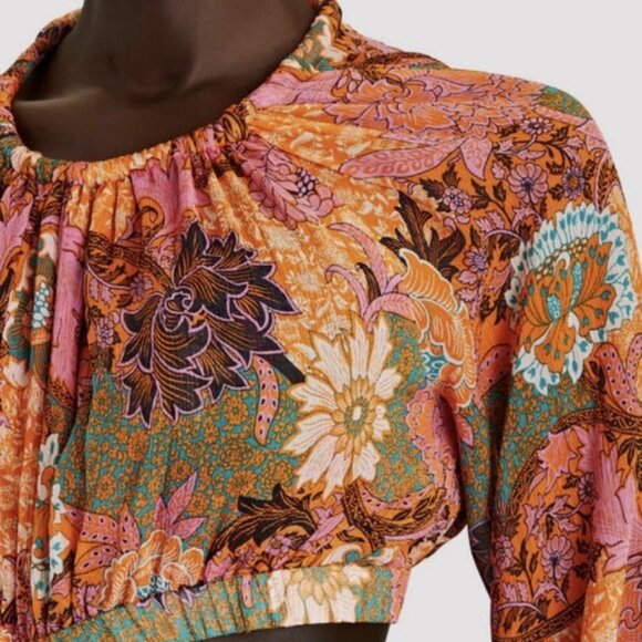 NWOT A.L.C. Izzy Fit & Flare Floral Cut Out Silk Boho Mini Dress XS $695 - Picture 4 of 14